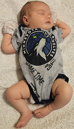 baby in wolves onesie
